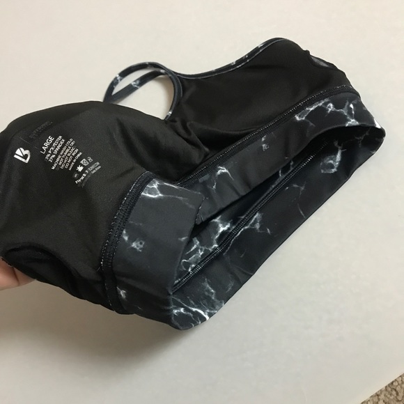 Large BuffBunny Jade Mesh Sports Bra ( Black Marble) - Picture 10 of 12